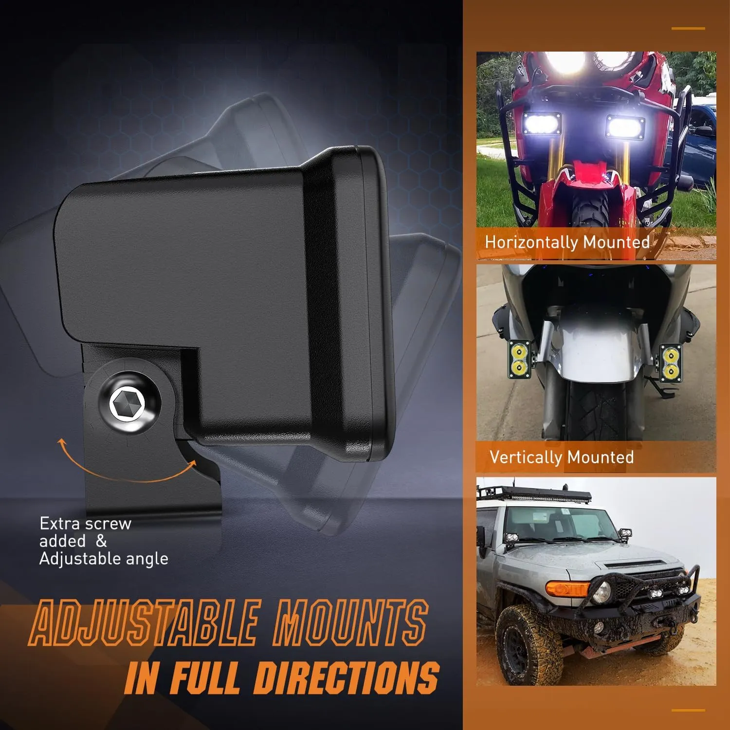 3 Inch 20W 1160LM Flood Built-in EMC LED Work Lights (Pair)