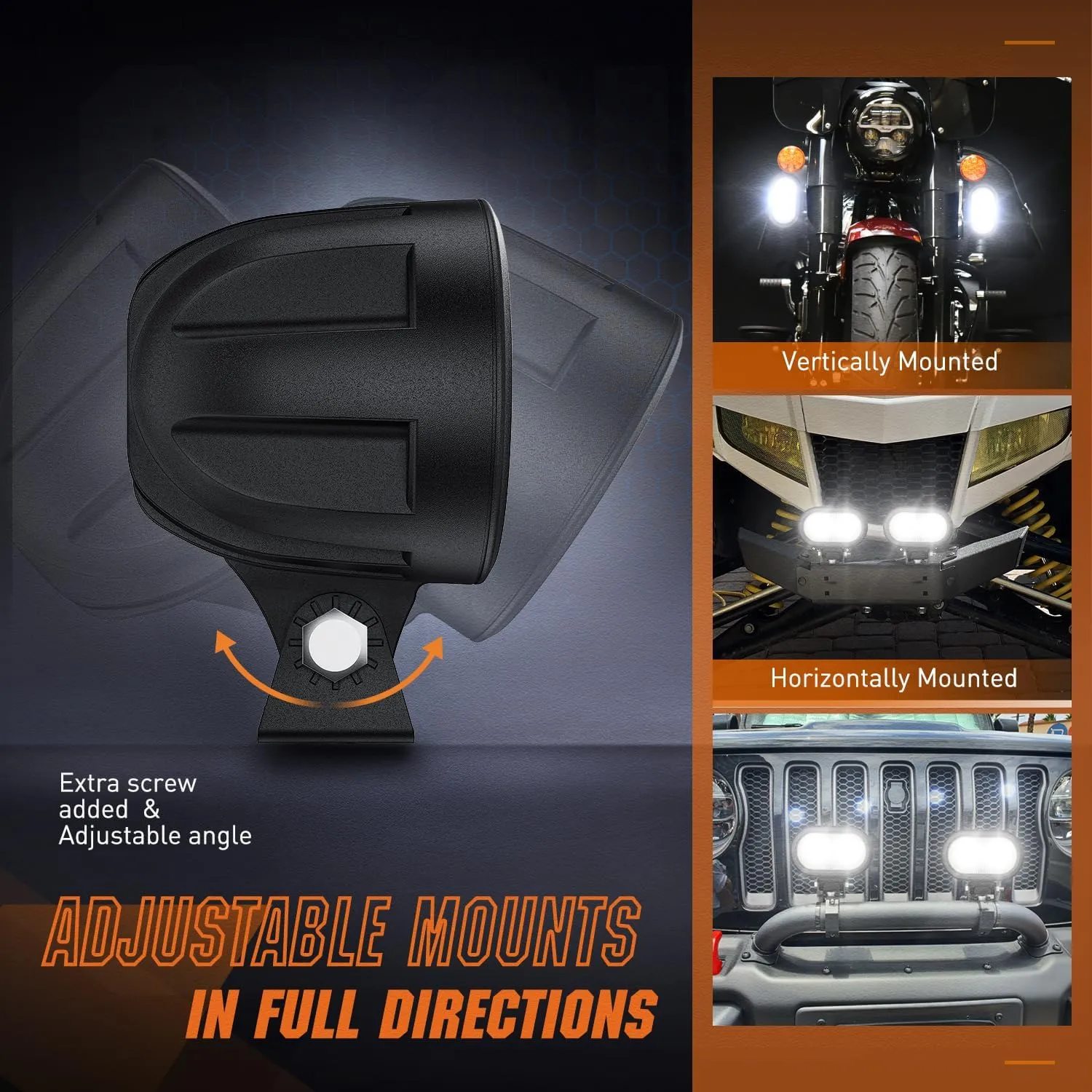 4 Inch 20W 2100LM Spot Built-in EMC LED Work Lights (Pair) | 16AWG DT Wire