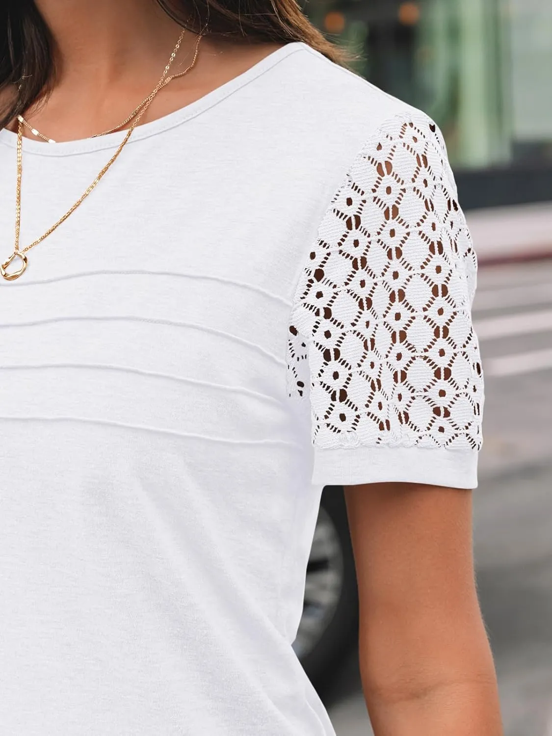 AUTOMET Women's Short Sleeve Shirts Dressy Lace Summer Tops 2025 Spring Trendy Casual T-Shirts Cute Work Outfits Blouses
