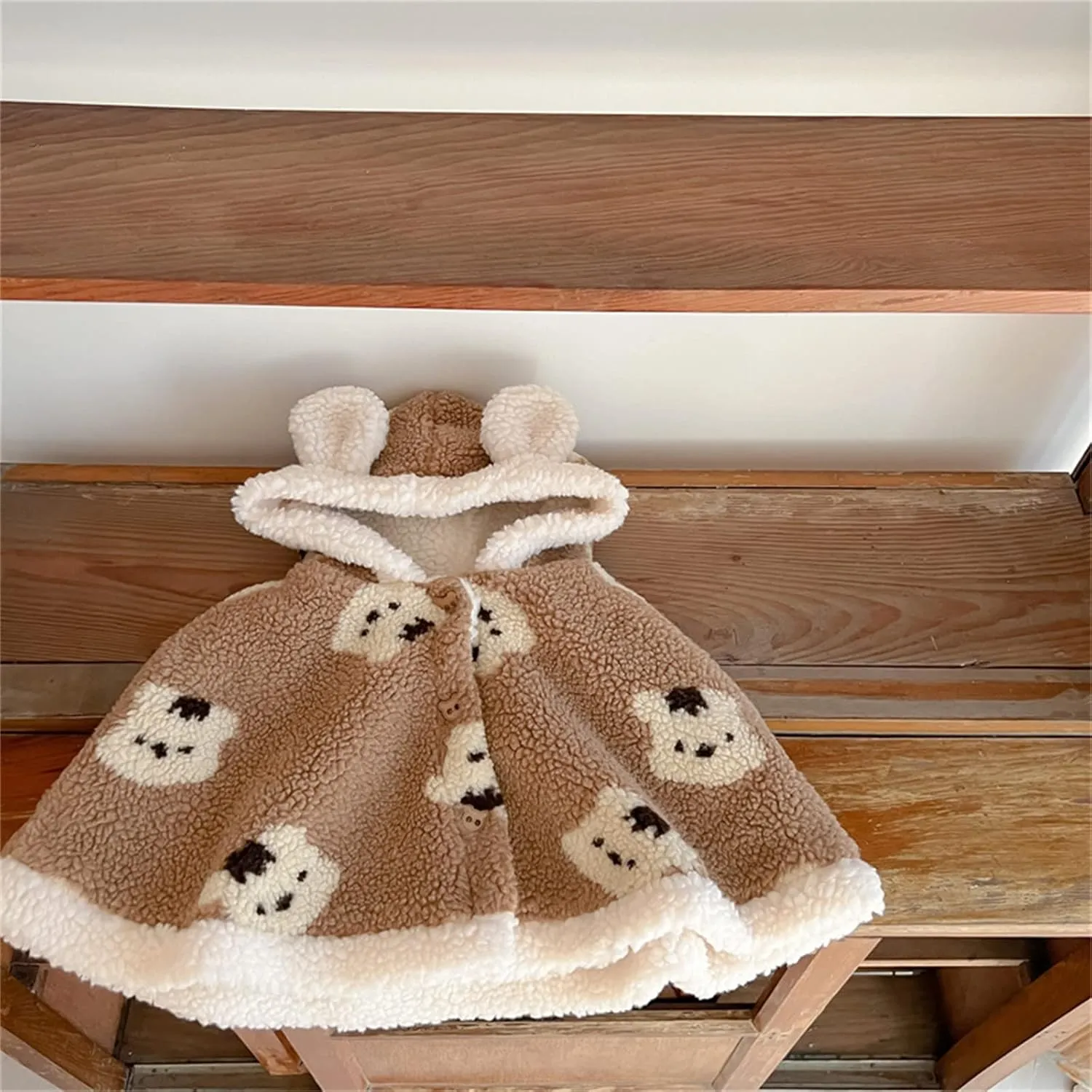 Baby Toddler Boys Girls Wool Blend Winter Hooded Outerwear Capes Poncho Coat Winter Clothes for Baby Boy