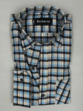 Blue Checks Formal Dress Shirt For Men MFS145