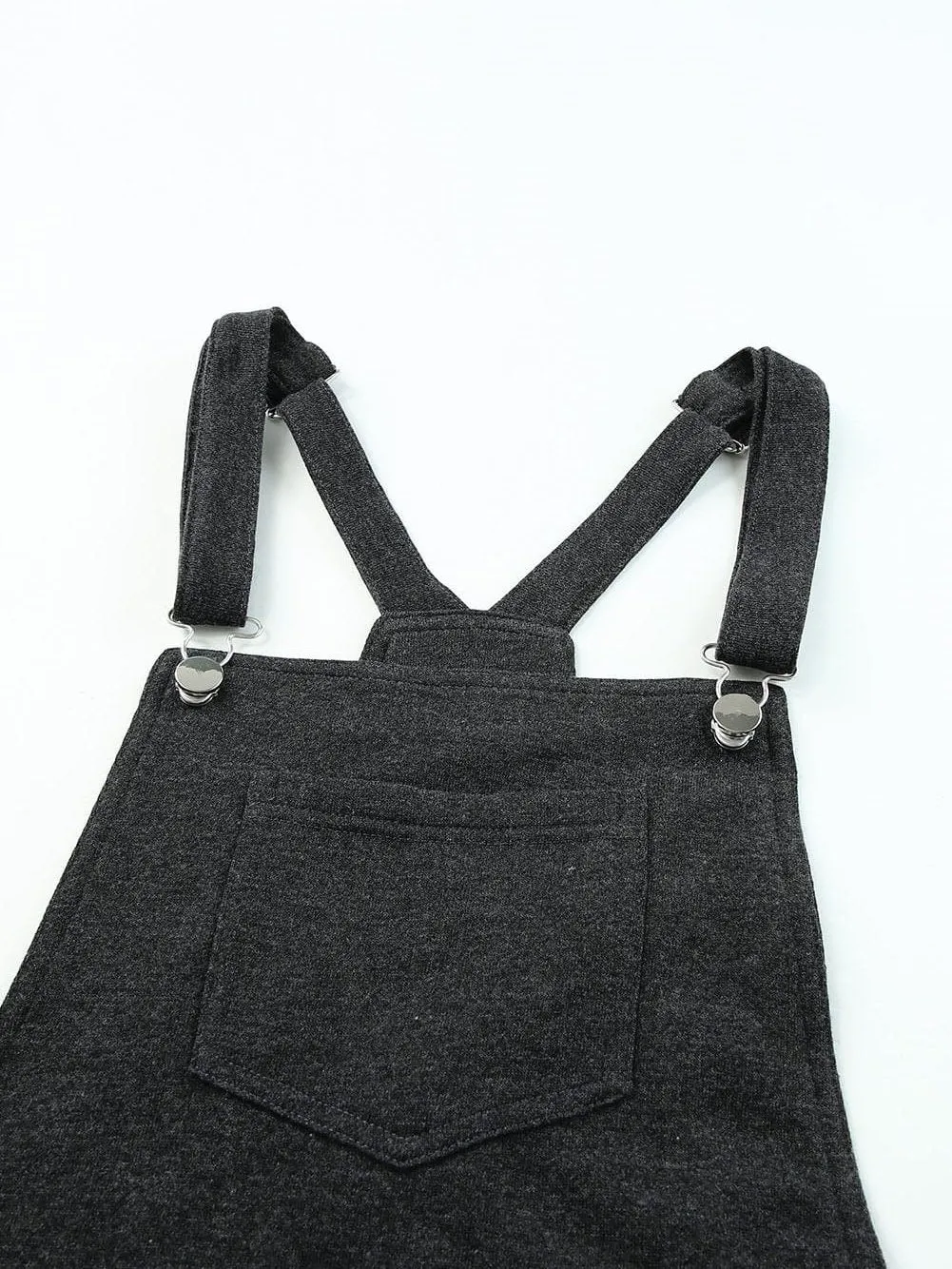 Button-Down Denim Shortalls