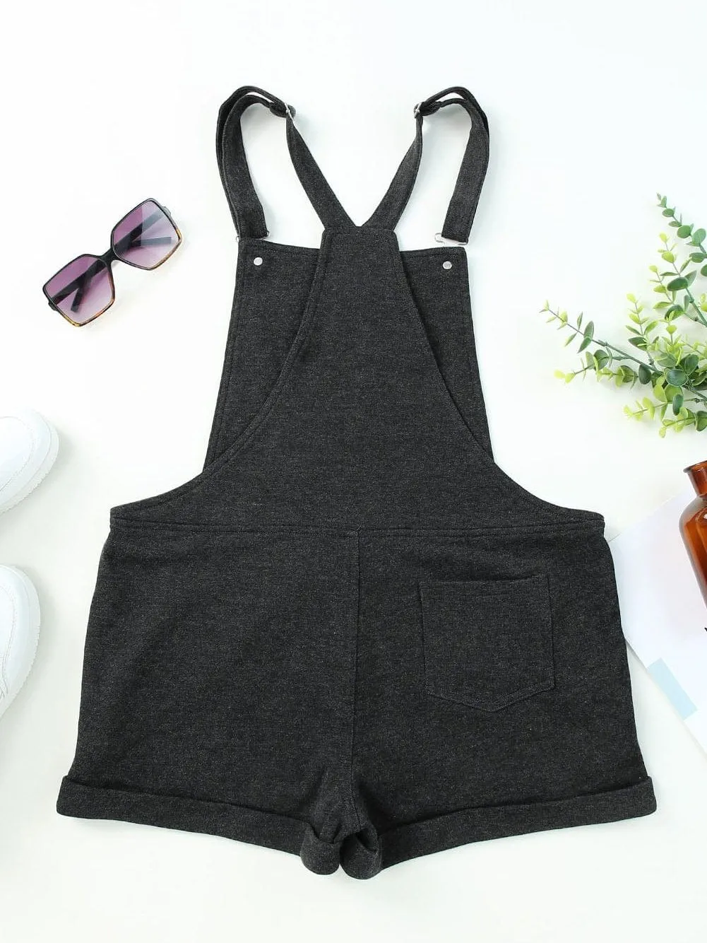 Button-Down Denim Shortalls