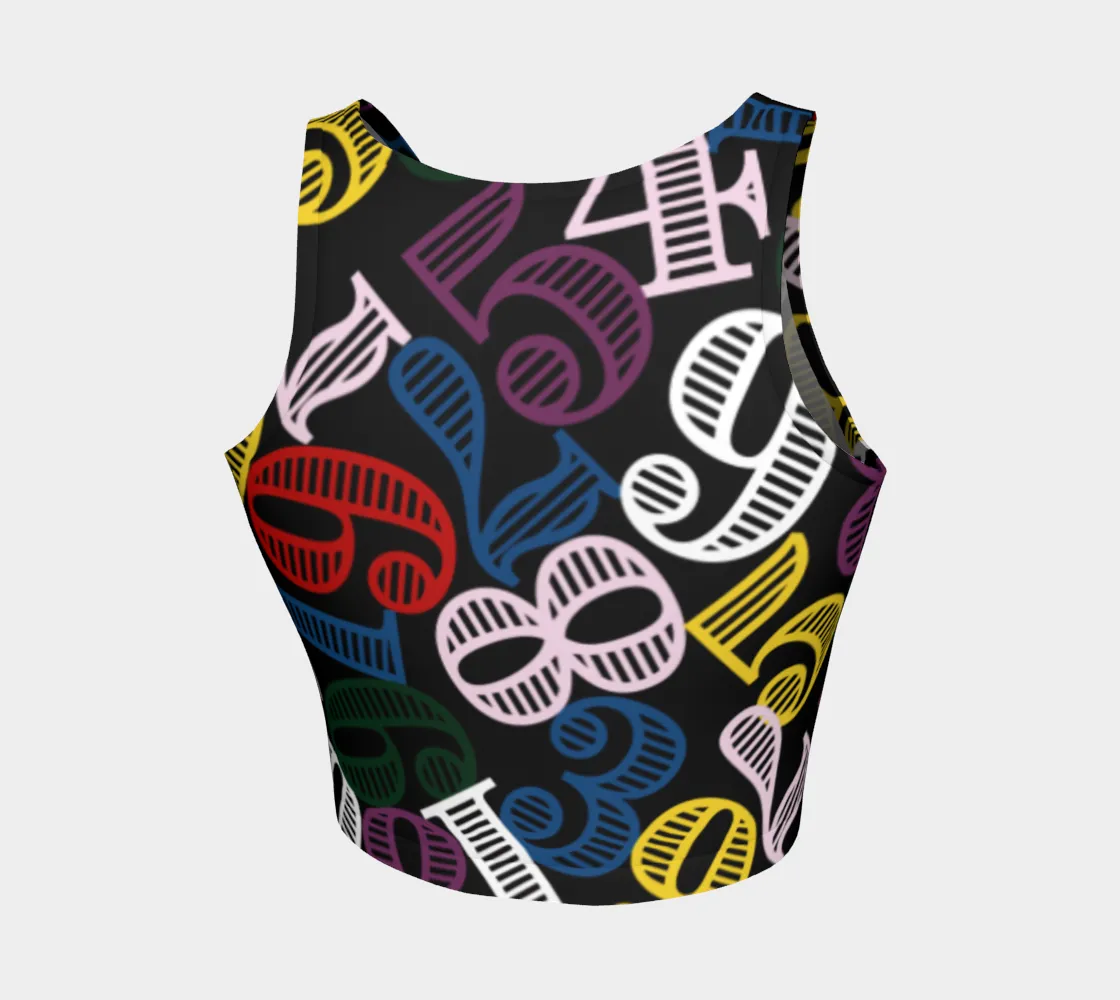 Colorful Number Cloud Crop Top