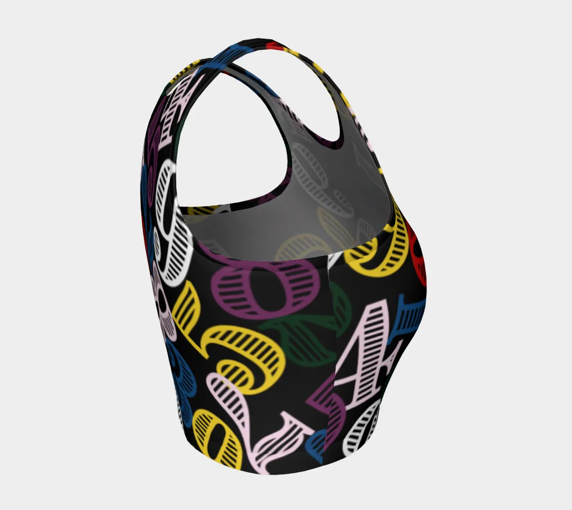 Colorful Number Cloud Crop Top