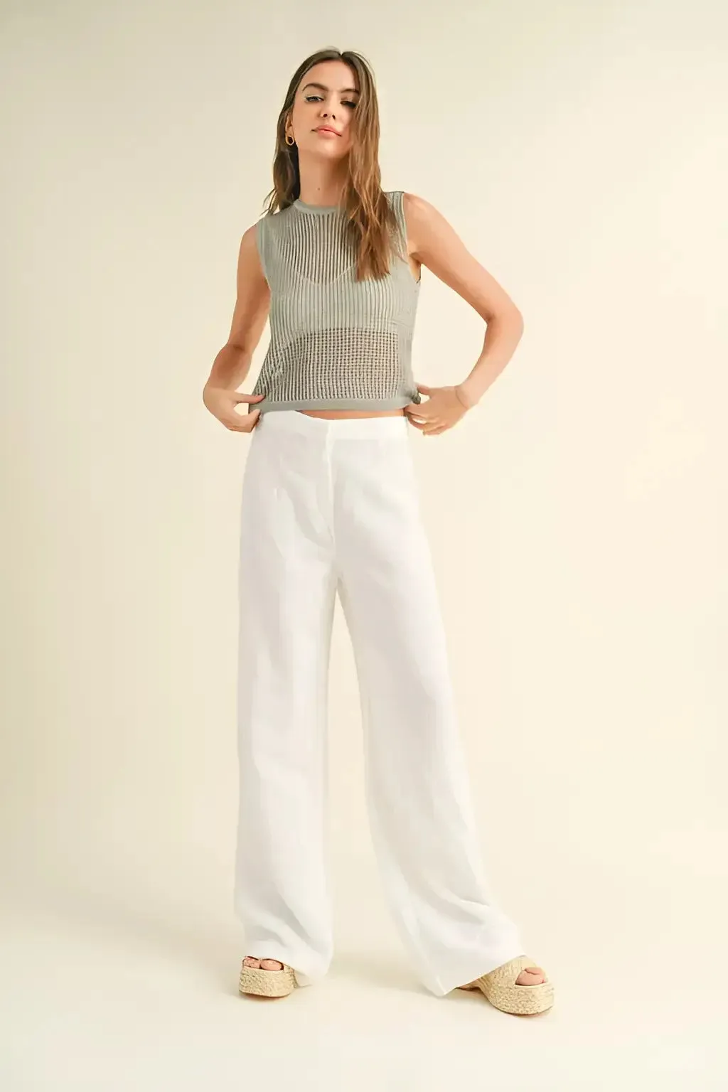 CROCHET KNITTED SLEEVELESS TOP