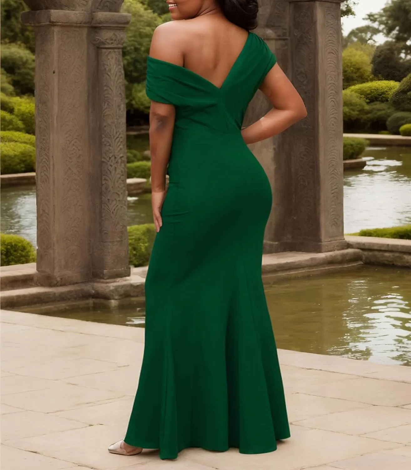 Formal Dresses for Women Elegant Off Shoulder Evening Party Gowns Sexy Bodycon Ruched Prom Wedding Guest Dress