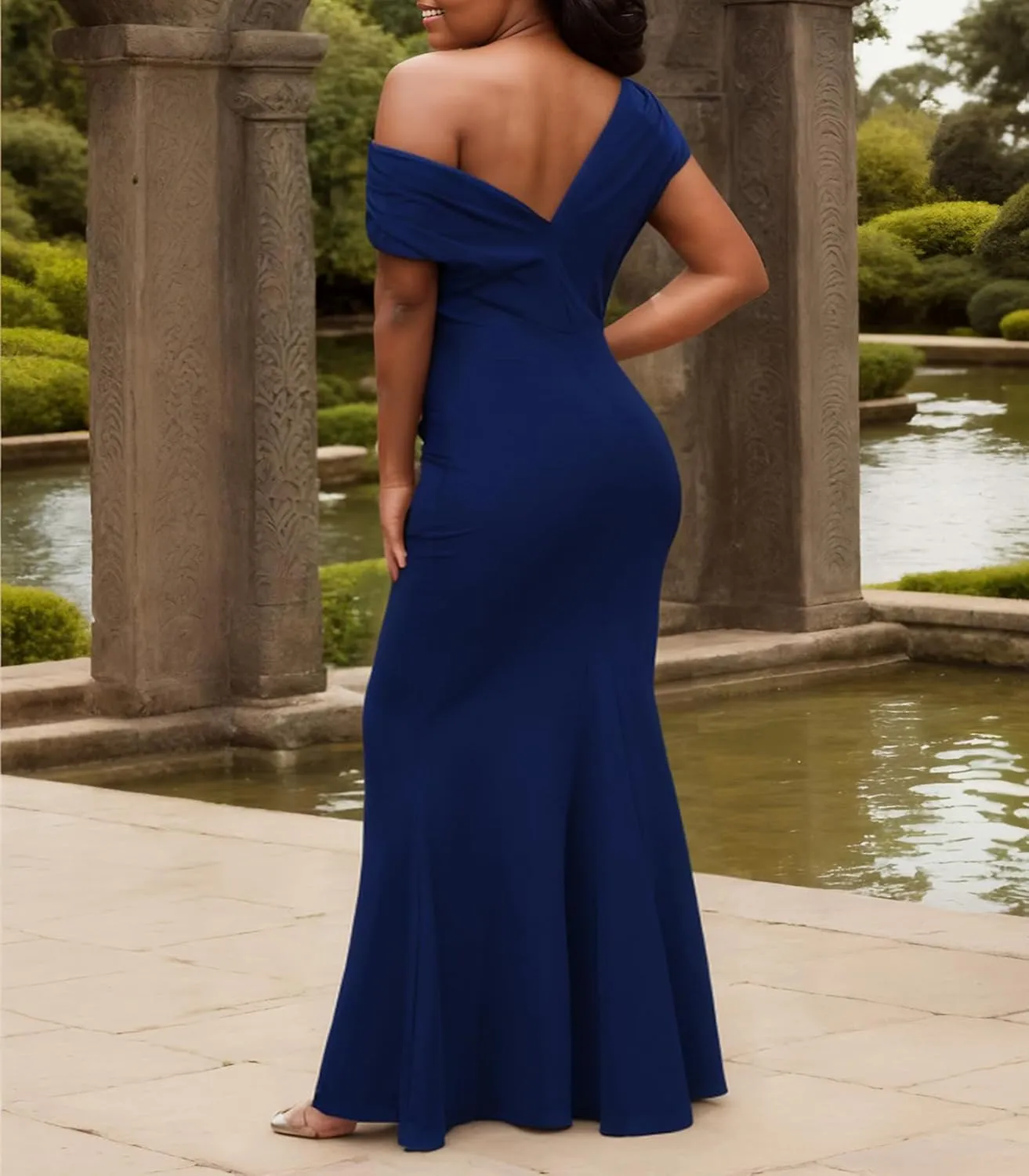 Formal Dresses for Women Elegant Off Shoulder Evening Party Gowns Sexy Bodycon Ruched Prom Wedding Guest Dress