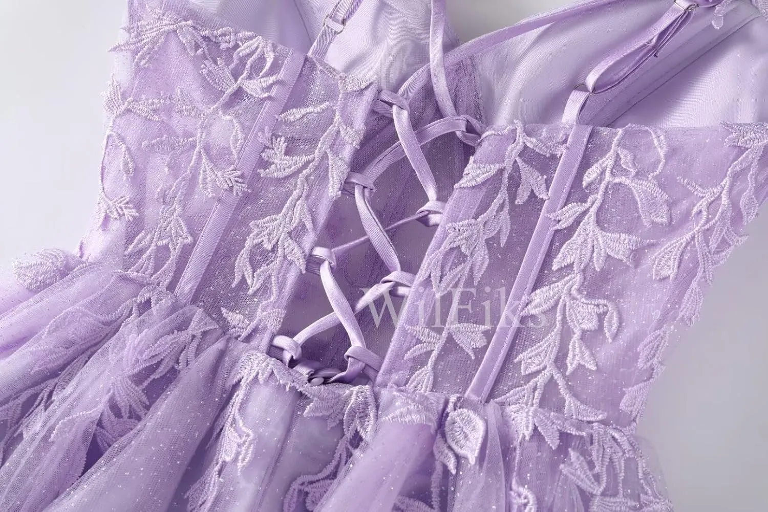 Lace Applique Corset Homecoming Dresses for Teens Short Sweetheart Sparkly Tulle Prom Dress A-Line Cocktail Party Gown