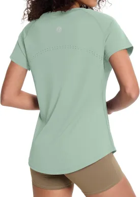 Loovoo Workout Tops for Women Loose Fit Breathable Activewear Cool Quick Dry Gym Athletic Tee Top Loovoo Workout Tops for Women Loose Fit Breathable Activewear Cool Quick Dry Gym Athletic Tee Top