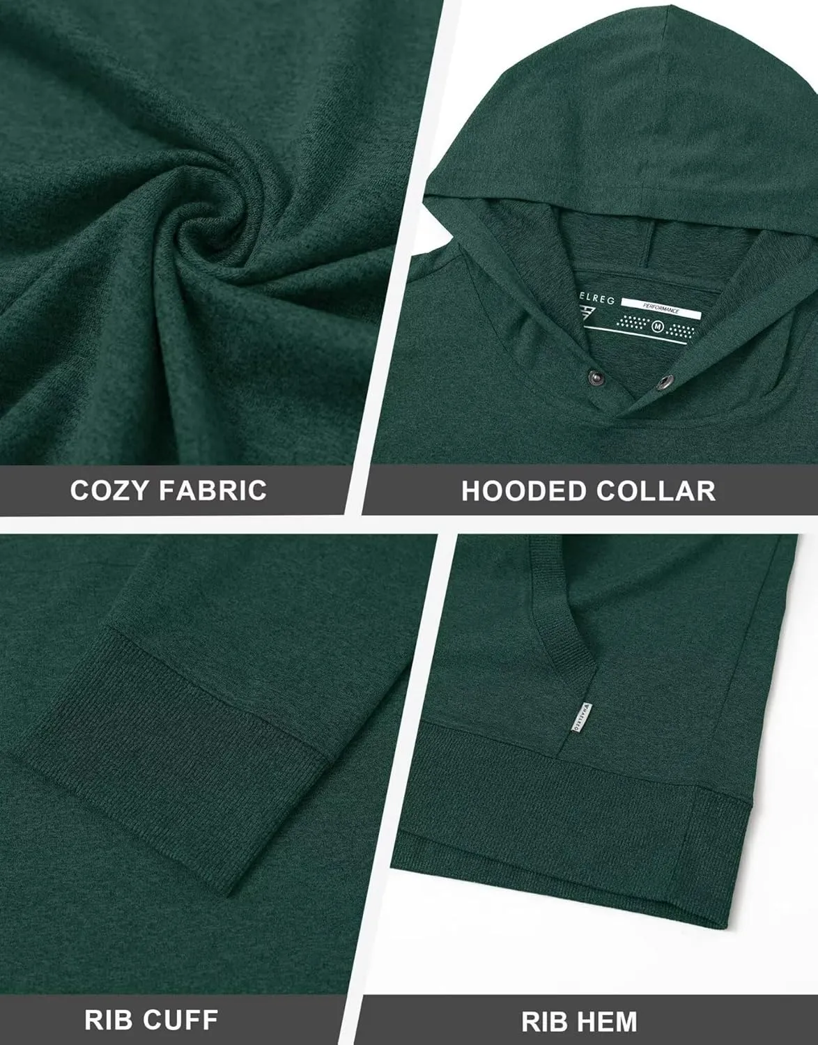 M MAELREG Mens Hoodies Pullover Performance Heather Kangaroo Pocket Thin Hooded Sweatshirt Athletic Golf Hoodies for Men