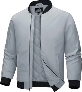 MAGCOMSEN Bomber Jackets for Men Winter Casual Quilted Jacket Warm Windproof Padded Jackets Zip Up Coats