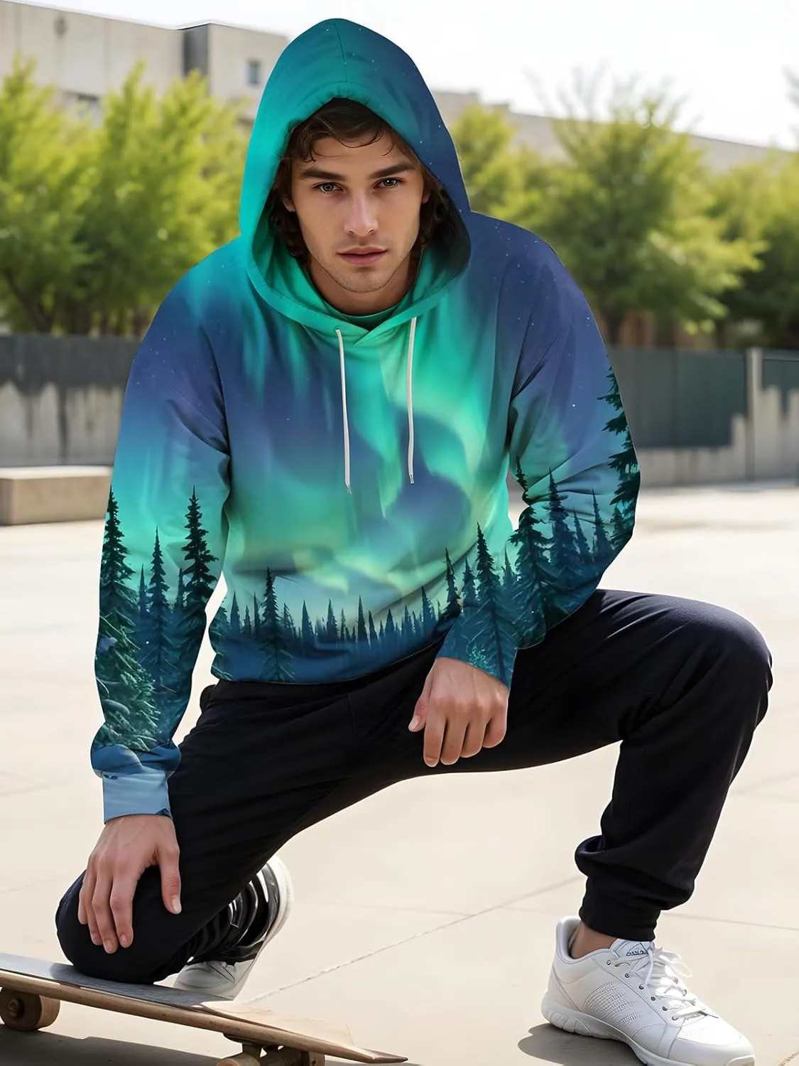 Men 3D Print Pullover Hoodies - Teen Women Graphic Sweatshirt