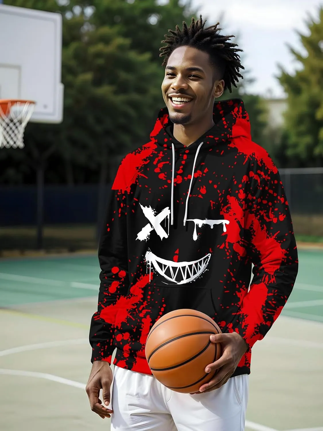 Men 3D Print Pullover Hoodies - Teen Women Graphic Sweatshirt