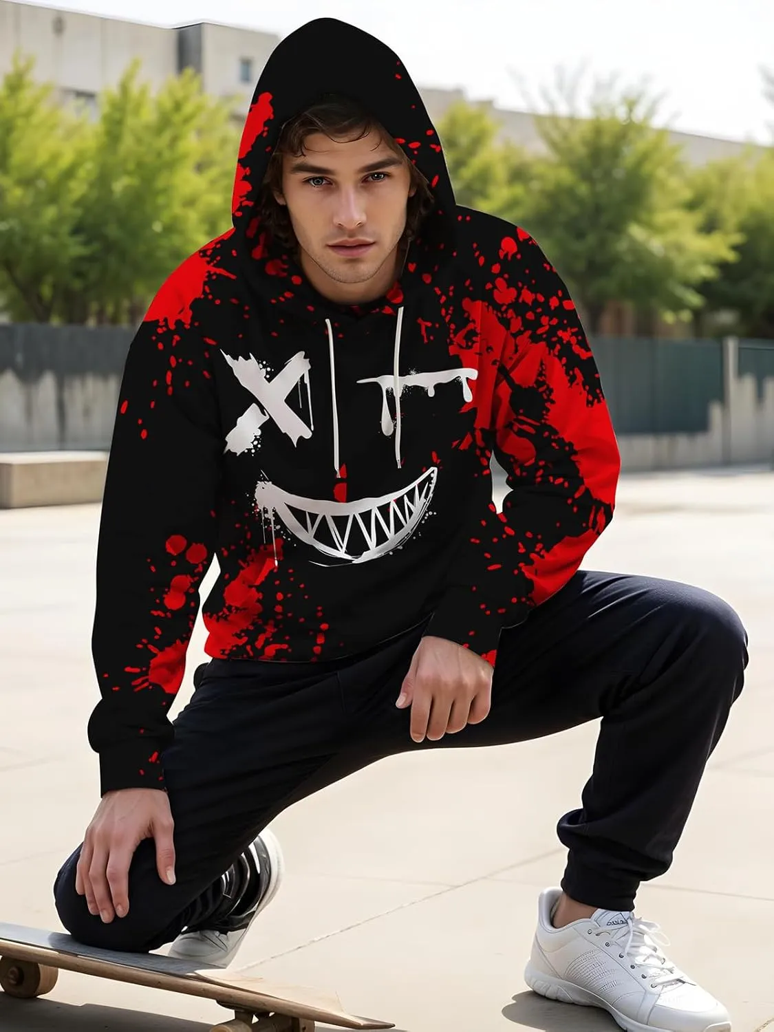 Men 3D Print Pullover Hoodies - Teen Women Graphic Sweatshirt
