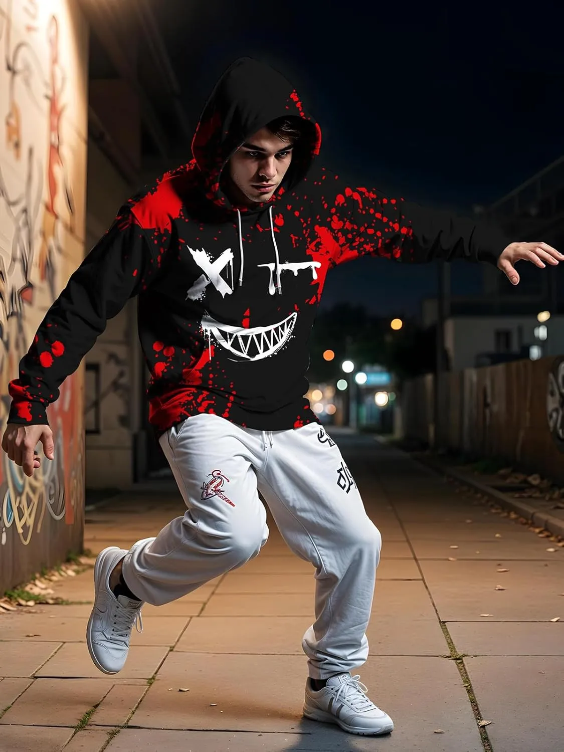 Men 3D Print Pullover Hoodies - Teen Women Graphic Sweatshirt