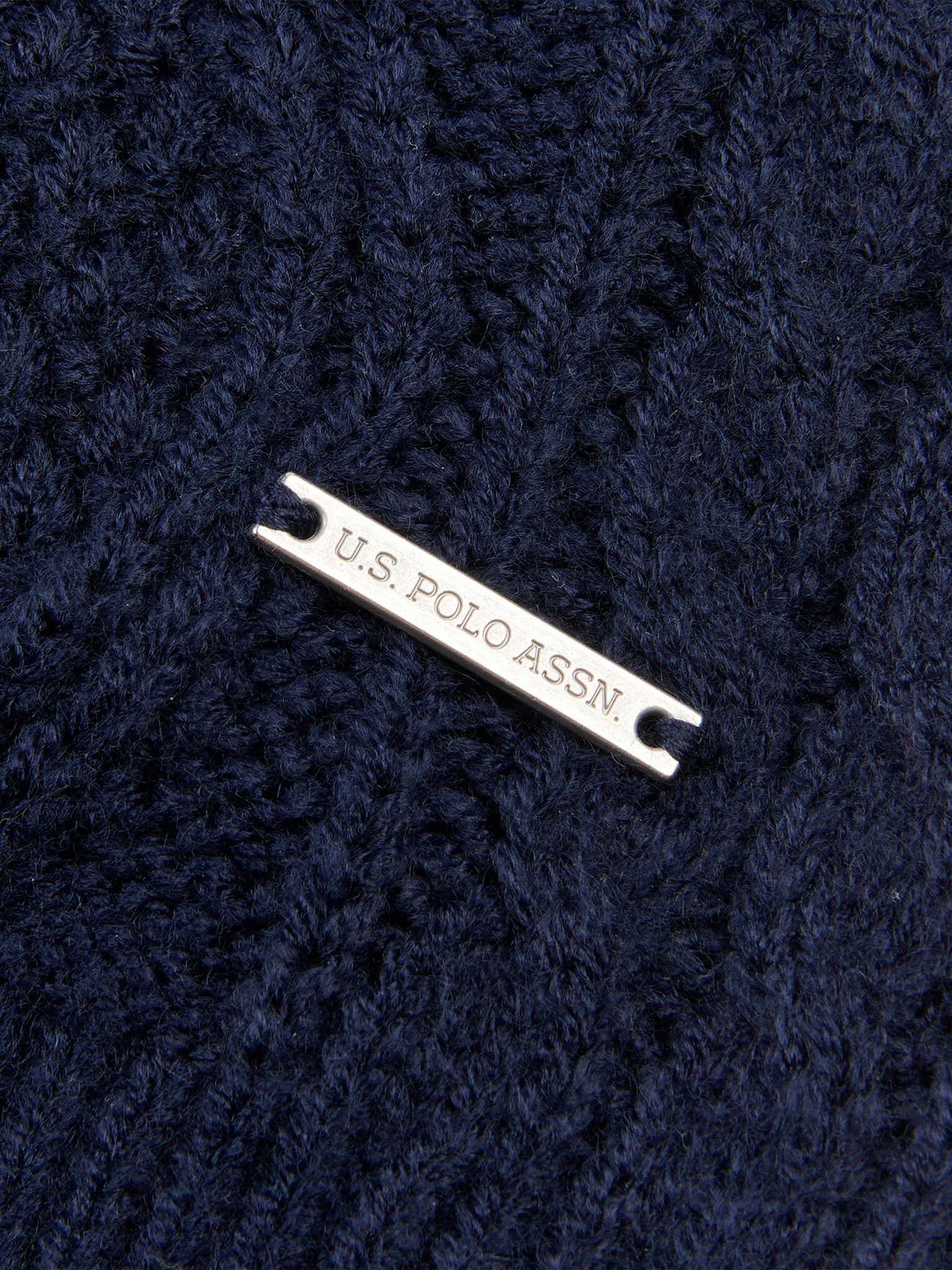 Mens Heavyweight Aran Knit Shawl Cardigan in Navy Blue