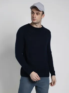 Men's Round Neck Long Sleeves Acrylic Pullover Sweater