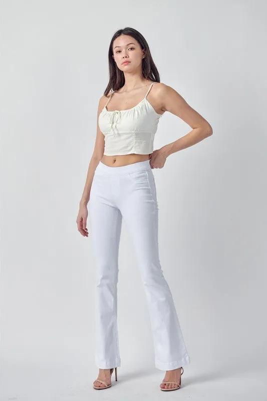 Mid Rise Flare Jegging - White