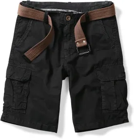 OCHENTA Men's Lightweight Cargo Shorts with Pockets Cotton Shorts for Men Casual (No Belt)