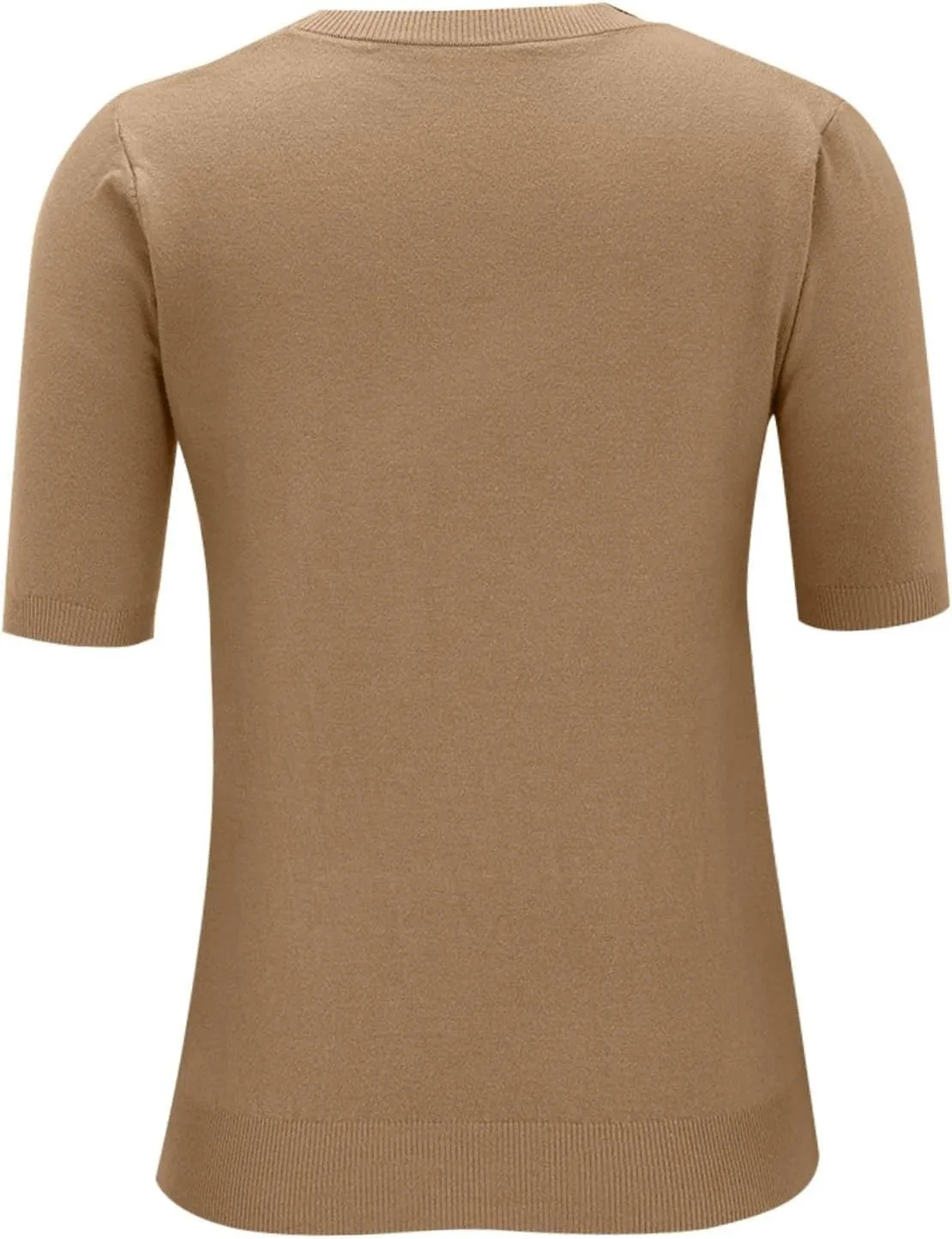 Short Sleeve Sweater Tops for Women Cute Lightweight Crew Neck T Shirts Plain Relaxed Fit Business Casual Tops