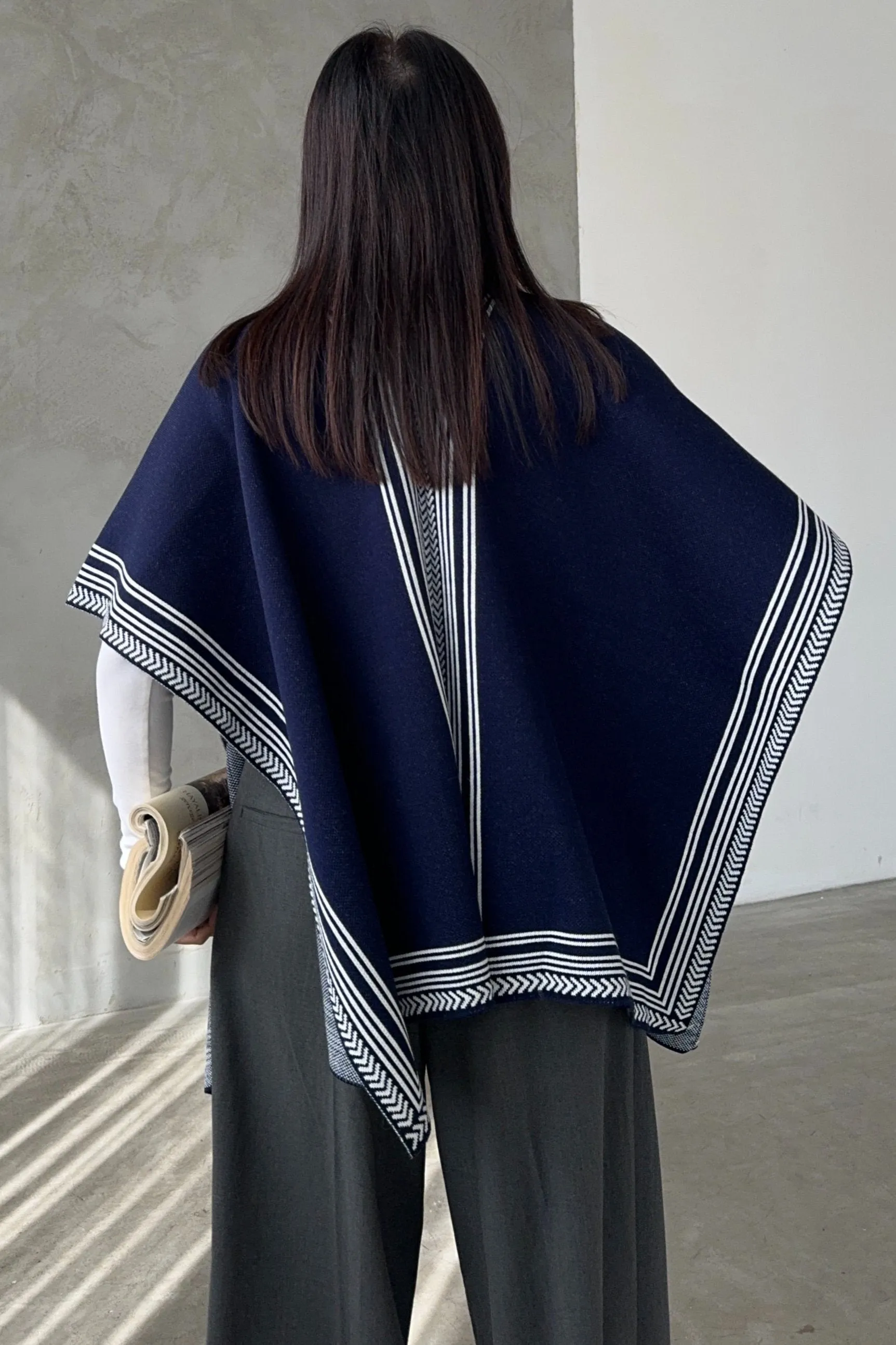 Soft Knit Open-Front Cardigan in Navy