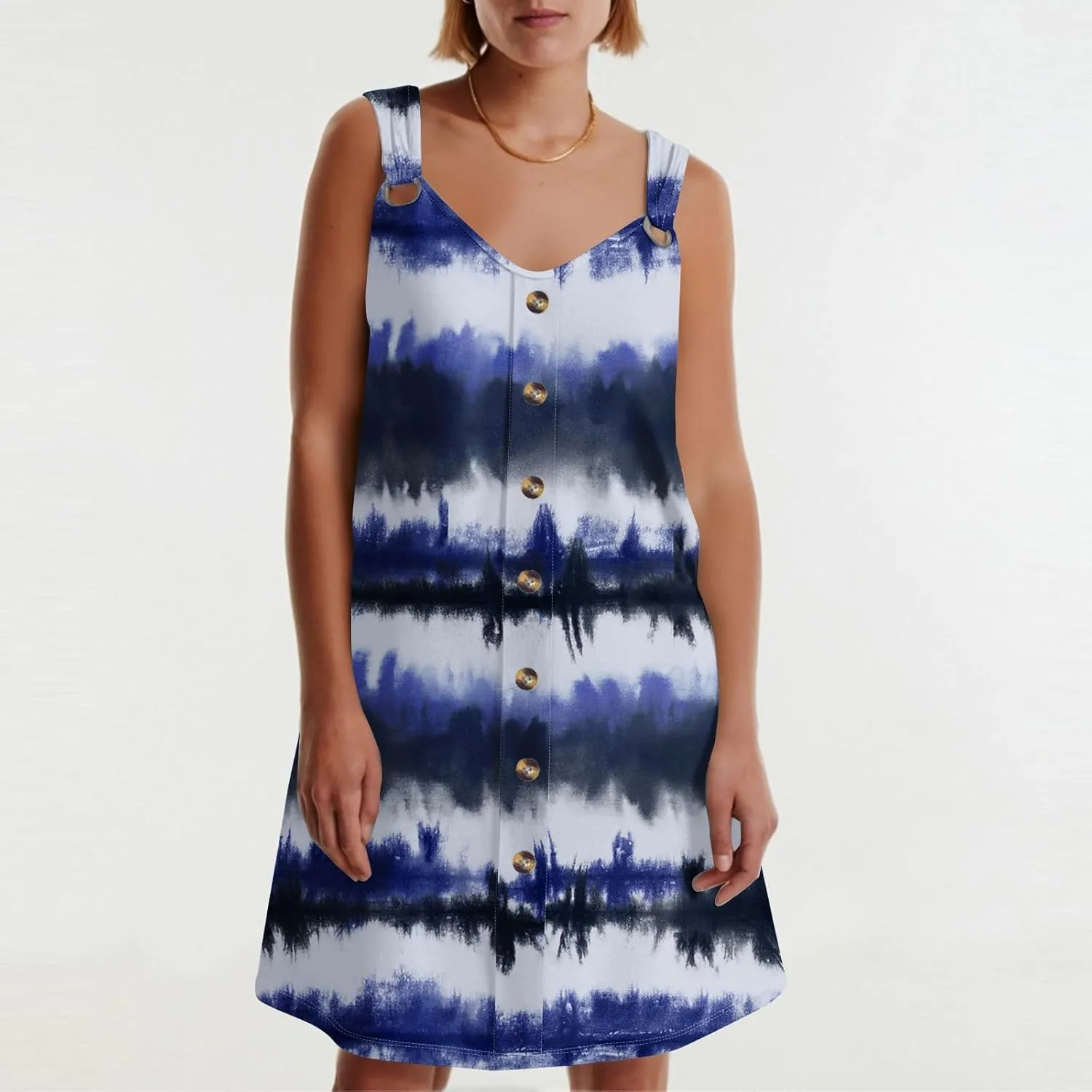 Summer Dresses for Women 2025 Vacation Sleeveless Plus Size Beach Sundresses V Neck Casual Tank Dress with Pockets