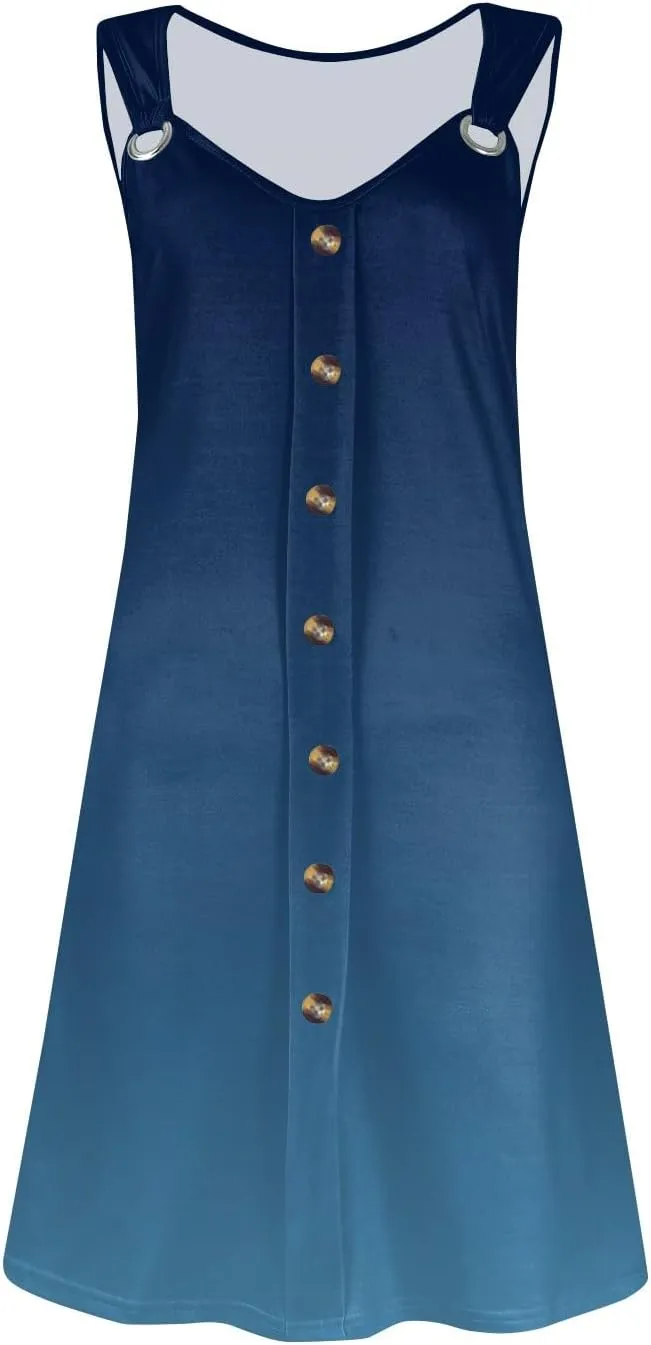 Summer Dresses for Women 2025 Vacation Sleeveless Plus Size Beach Sundresses V Neck Casual Tank Dress with Pockets