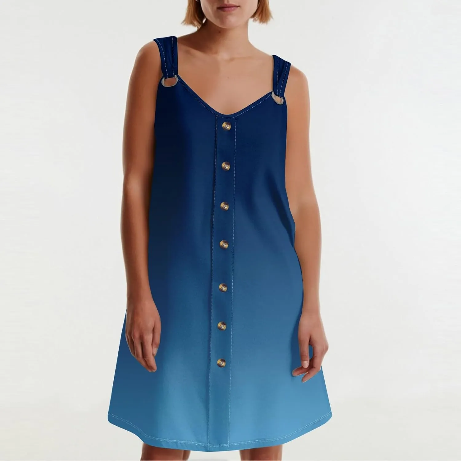 Summer Dresses for Women 2025 Vacation Sleeveless Plus Size Beach Sundresses V Neck Casual Tank Dress with Pockets