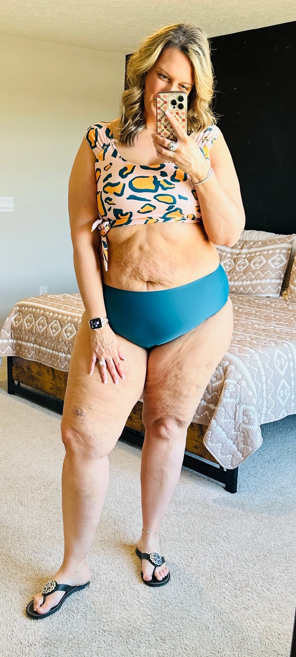 Teal Leopard High Waist Bikini TLB BRANDS