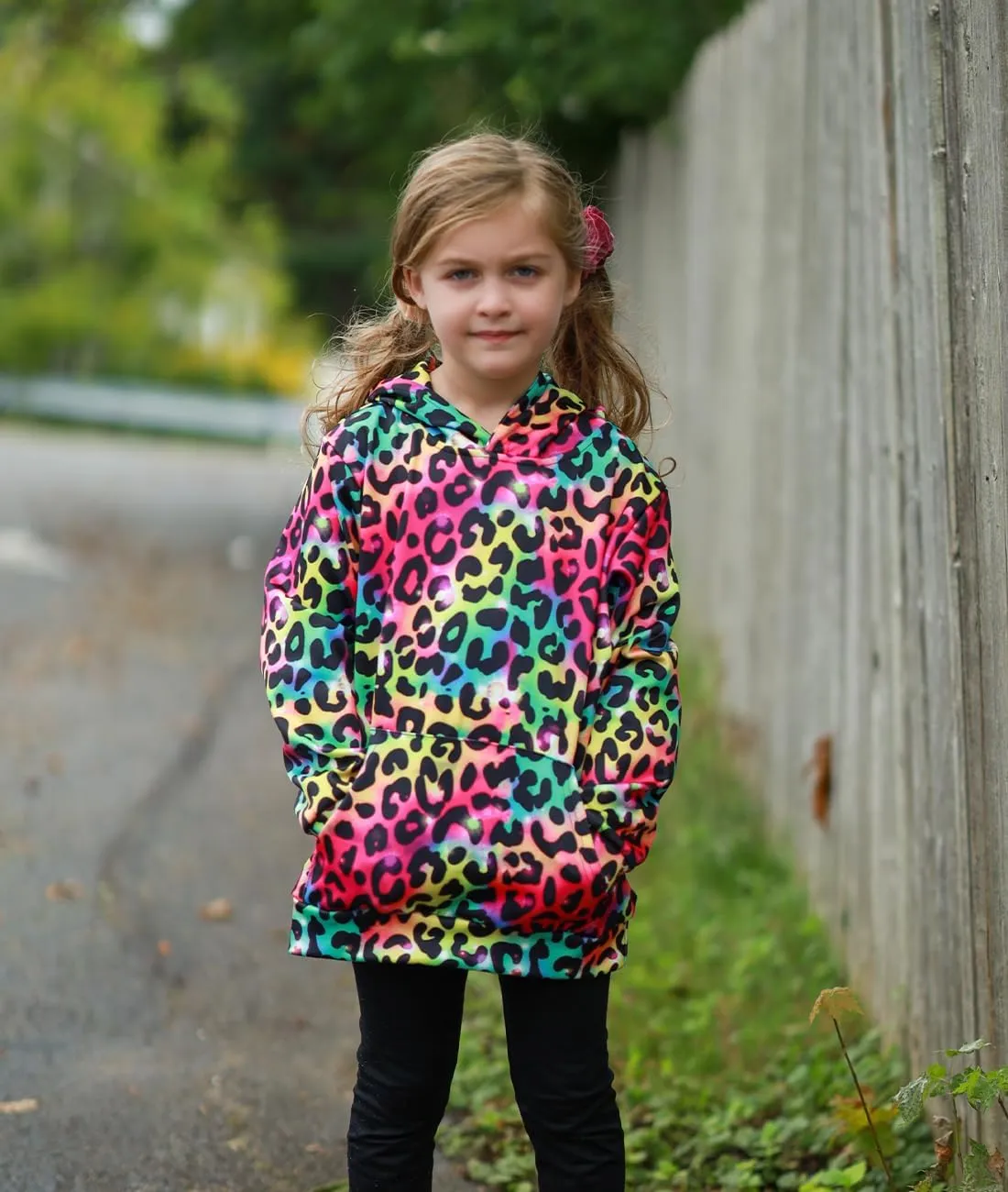 uideazone Girls Pullover Hoodies 3D Graphic Printed Hooded Sweatshirt with Pocket 4-14 Years