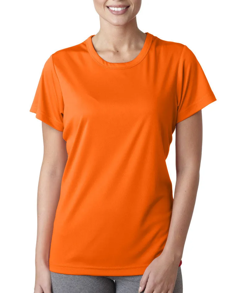 ultraclub(R) ladies' cool & dry sport performance interlock tee - bright orange (2xl)