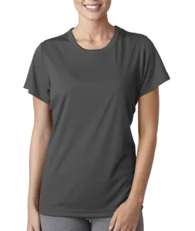ultraclub(R) ladies' cool & dry sport performance interlock tee - charcoal (s)
