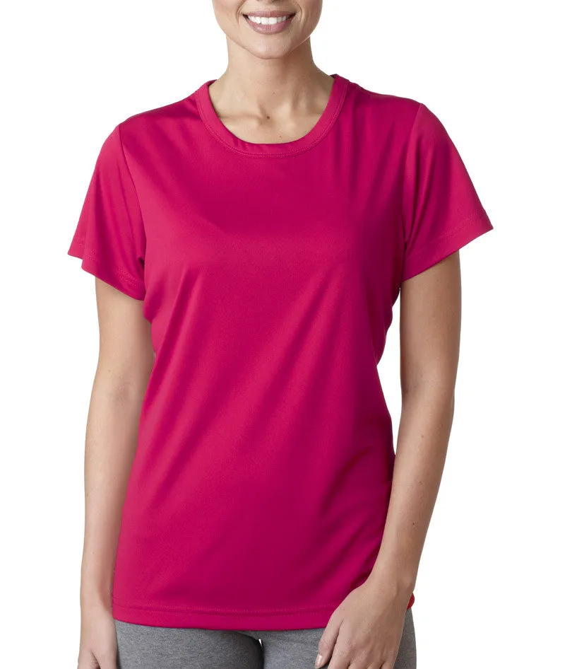 ultraclub(R) ladies' cool & dry sport performance interlock tee - heliconia (3xl)
