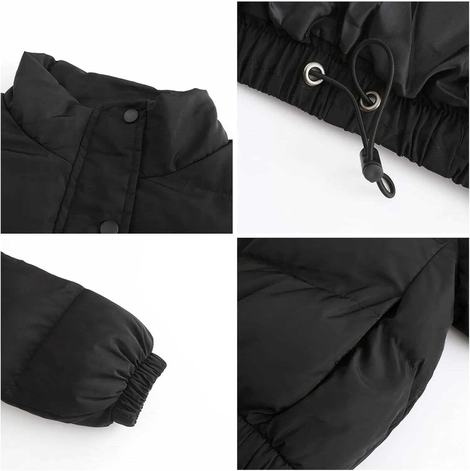 Women's Cropped Quilted Winter Puffer Jacket Outerwear Coats Quilted Jackets