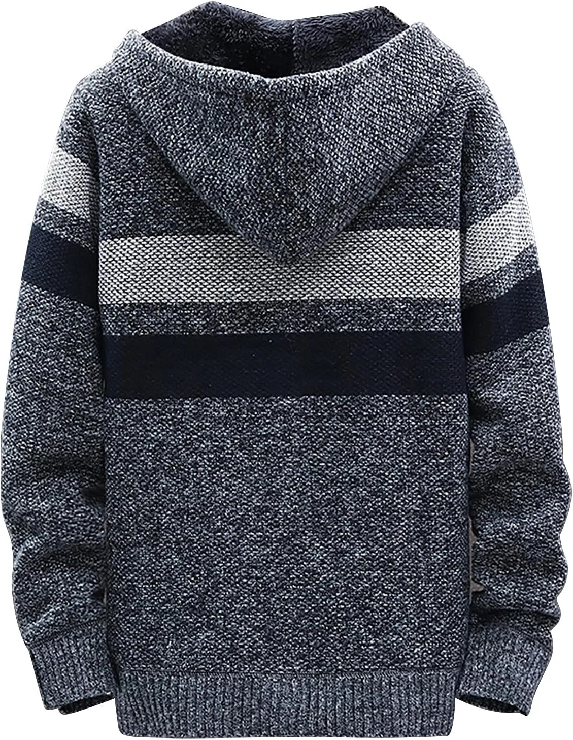 Ymosrh Flannel Jackets for Men Men's Fall and Winter Casual Sweater Jacket Warm Knit Sweater Hooded Hoodie Jackets